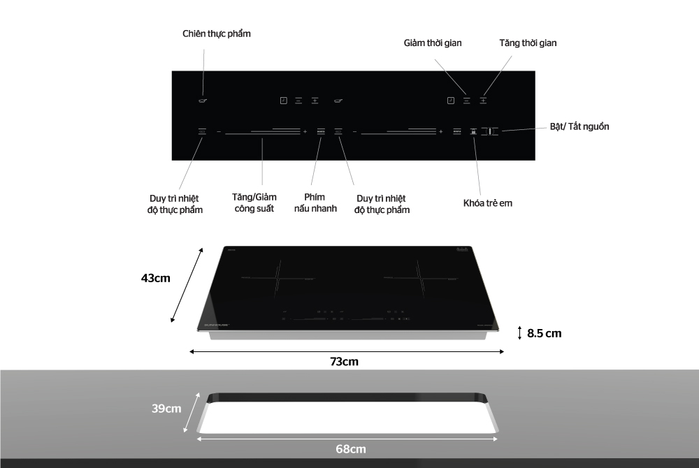 Bếp Điện Từ Đôi Sunhouse SHB 9109S