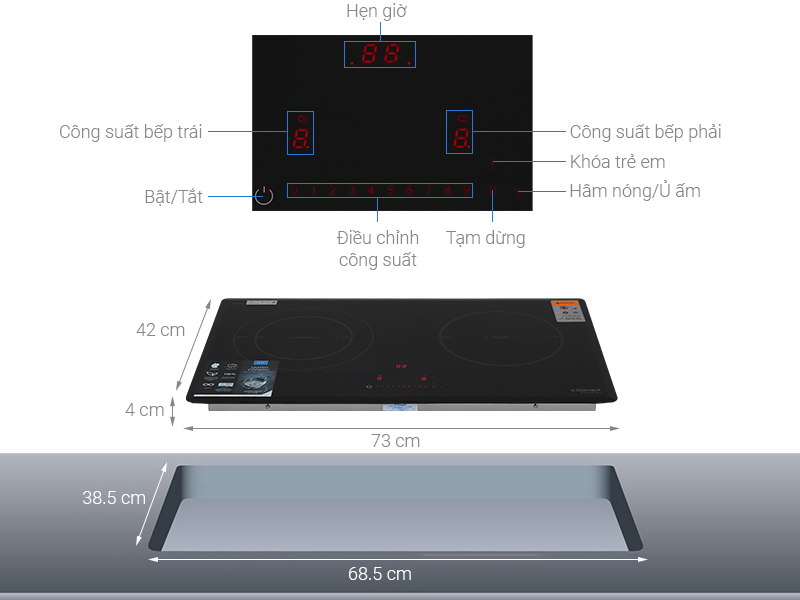 Bếp từ đôi Kocher DI801GE IPLUS