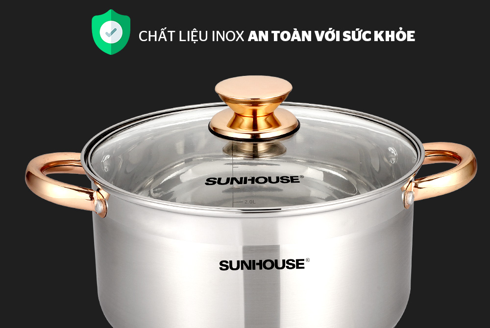 BỘ NỒI INOX 5 ĐÁY SUNHOUSE SH781